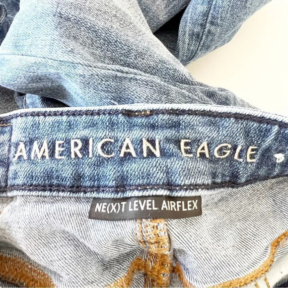American Eagle Slim Destroyed Jeans 26 X 28 Youth‎ Tween Light Blue Denim Ripped - Picture 5 of 11